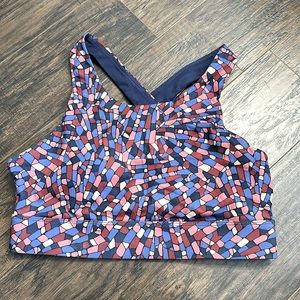 Fabletics No Bounce Sports Bra - Navy Crystalline
